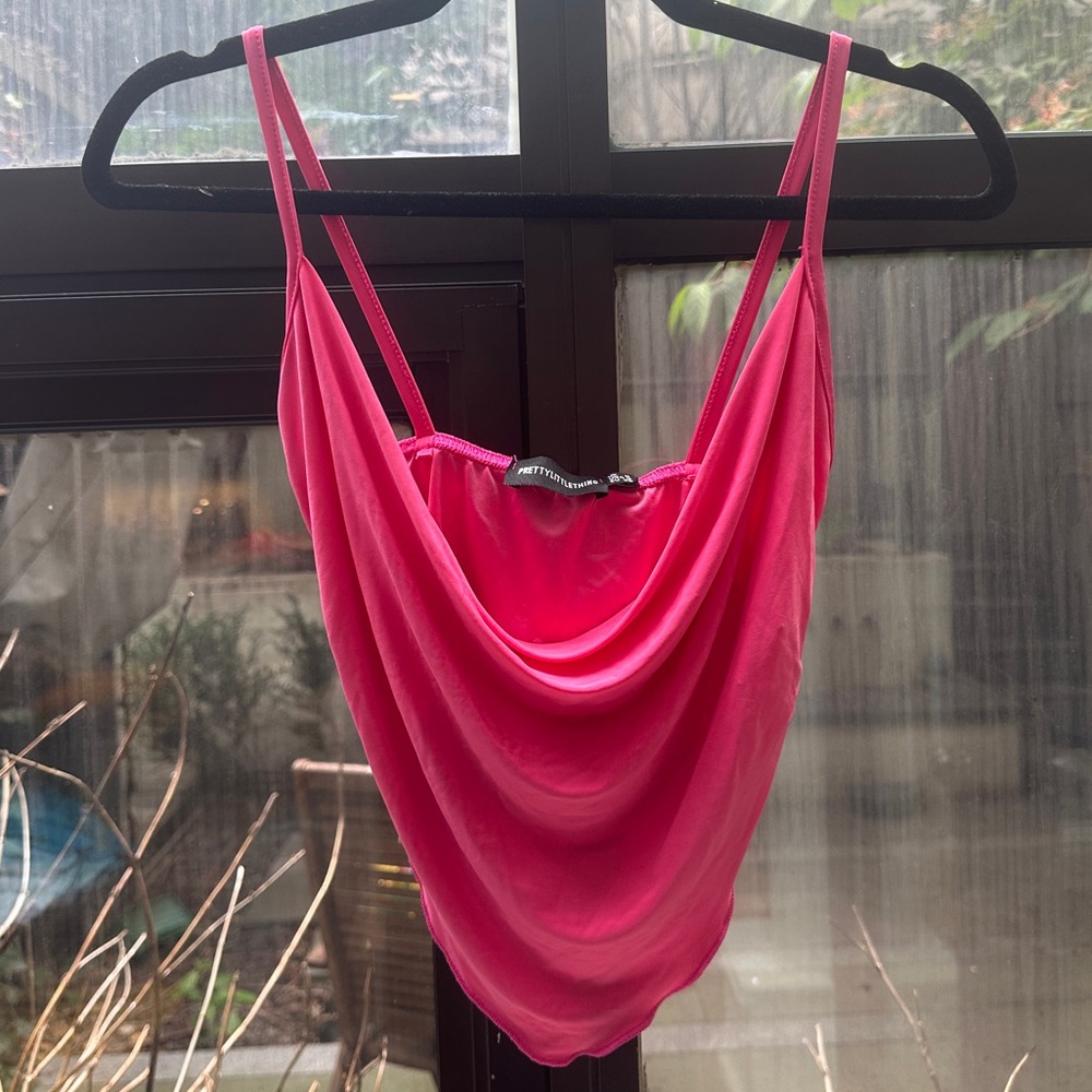 Pretty Little Thing Hot Pink Crop Top Size 4